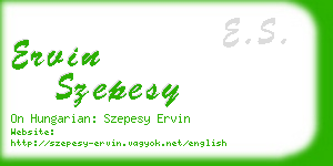 ervin szepesy business card